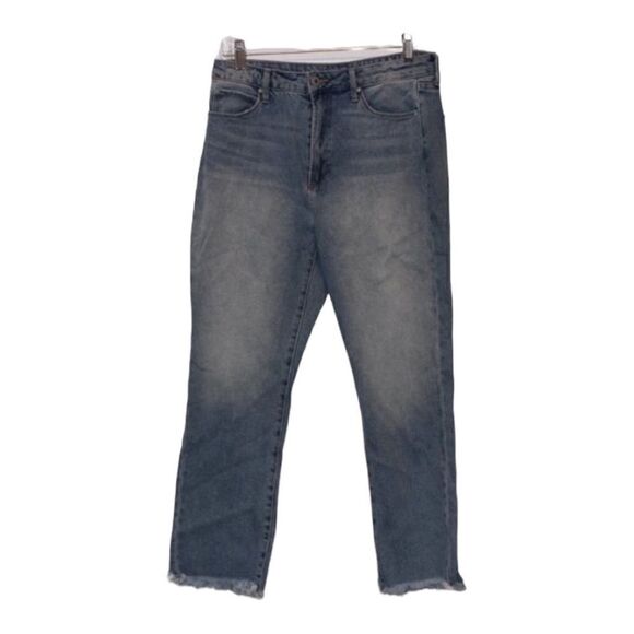 Articles Of Society Blue High Rise Cut Out Straigh Leg Jeans Women's Size 28 - Picture 1 of 10